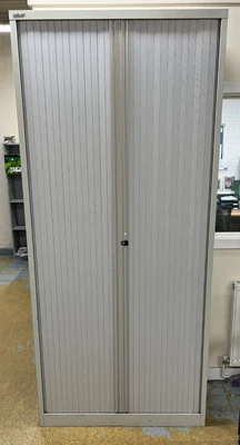 £225 • Buy 2000mm High Tambour Cupboard Grey With 4 Adjustable Shelves
