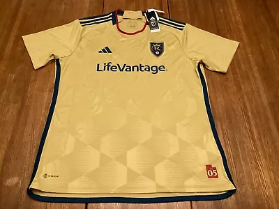 NWT's Adidas MLS Real Salt Lake Replica RSL 22-23 Gold Soccer Jersey Size XL • $49