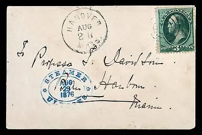 US Scott #158 On 1876 Cover Via Ulysses Steamer Double Blue Oval With Stars • $300