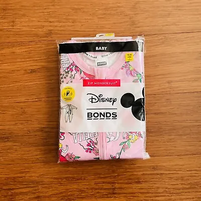 Bonds Baby Girl Disney Cinderella Dream Pink Floral Zip Wondersuit Sz 2 BNIP • $49