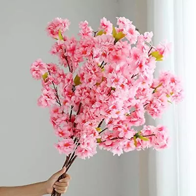 Artificial Flowers Cherry Blossom Branches 42 Inch Fake Silk Cherry Blossom F... • $35.37