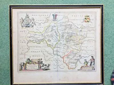 17th Century Copper Engraved Map Of Radnorshire By Joan Blaue From Atlas Major • £220