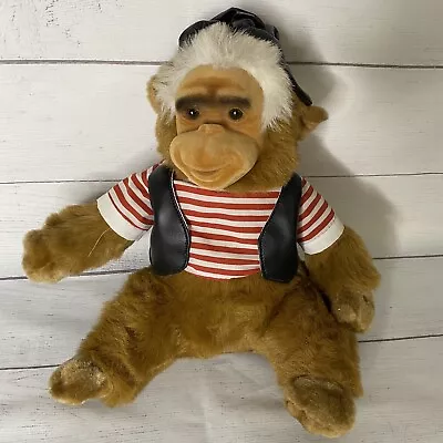 Vintage Biker Monkey Plush Flocked Face With Faux Leather Jacket And Hat ACMI • $14.99
