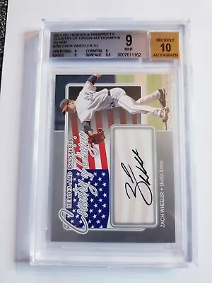 Zack Wheeler 2011 Itg Country Of Origin Auto Silver Rc Bgs 9 Au-10 Print Run *40 • $19.95