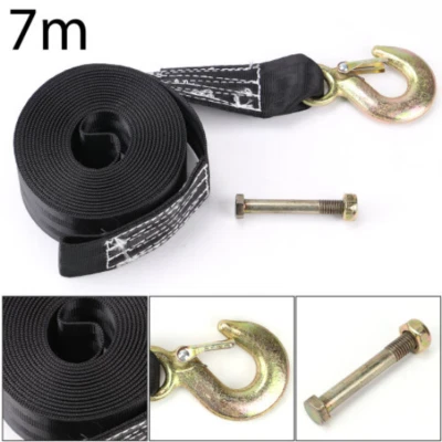 £9.99 • Buy 7 Metre Hand Winch Strap - 7M 50MM 2500LBS Hook Eye Webbing Pull Trailer Boat
