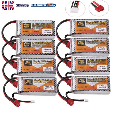 ZOP Power 3S LiPo Battery 1500mAh 11.1V 100C T Plug For RC Car Airplane Toy Game • £18.99