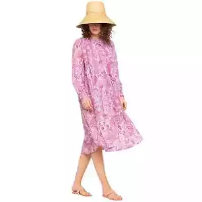 Matta Bheeti Nalini Midi Pink Cotton Dress Boho Size Medium • $174.99