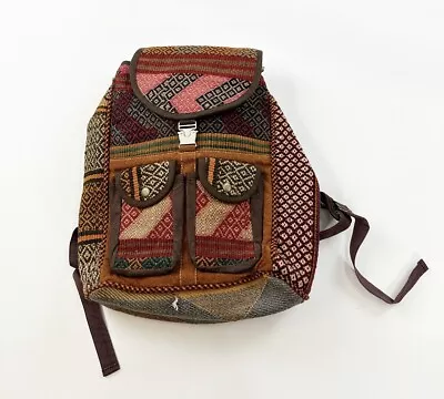 Kilim Backpack Handmade Moroccan Turkish Adjustable Strap • $60.88