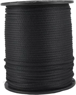 3/16 Inch Black Dacron Polyester Rope - 500 Foot Spool | Solid Braid - Industria • $69.81