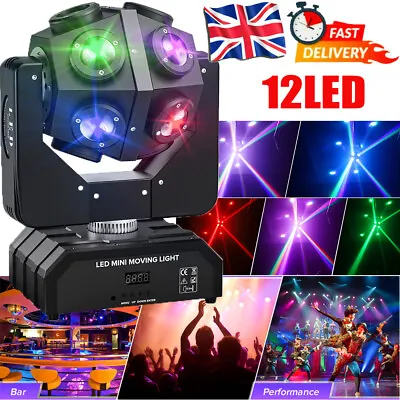£118.99 • Buy 12LED RGBW Beam LED Moving Head Light DMX DJ Club Disco Stage Light Lamp Party