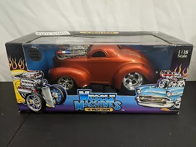 Muscle Machines Orange '41 Coupe Real Steel Braided Fuel Lines 1:18 Scale NIB • $149.95