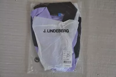 J. Lindeberg Birgit Ladies Purple Black Jersey Golf Polo Shirt Size M  *NEW* X68 • $39.99