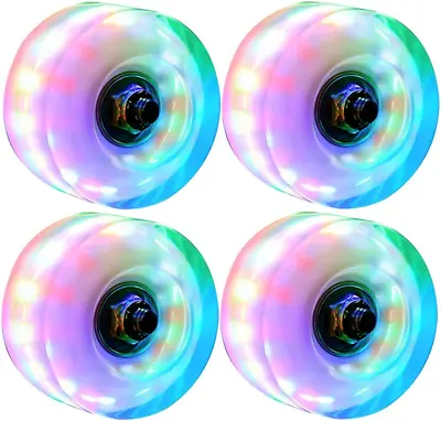 Hlaill Roller Skate Wheels Luminous Light Up With Bearings Outdoor Installed 4 • $23.94