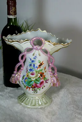 Antique Vieux Paris Porcelain Vase Floral  • $140