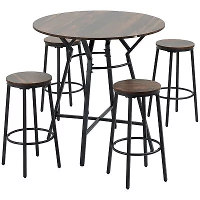 High Top Table And Chairs For 4 Dining Room Bar Set For Apartment Pub & Kitchen • $155.99