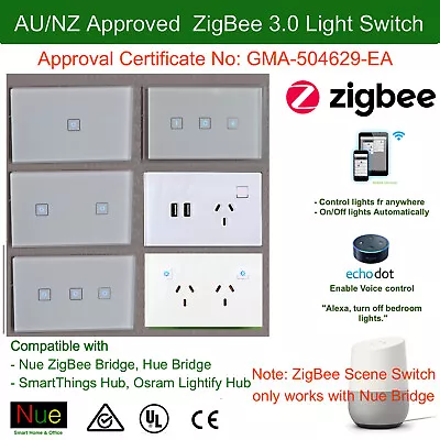 AU Approved ZigBee Smart Light Switch Dimmer GPO 4 Alex Google Home Voice Contro • $45