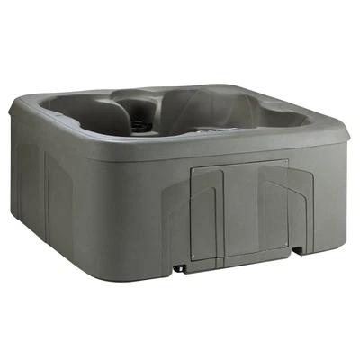 $2549.99 • Buy LifeSmart LS100 TAUPE 4 Person Plug And Play Square Hot Tub Spa With Cover, Gray