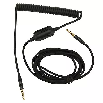 Headphone Coiled Cable 6.6ft Adjustable Volume Replacement Sound Spring Cabl RHS • £7.99