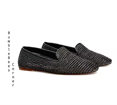 ZARA Loafers BRAIDED Flats JUTE-LOOK WOVEN Moccasin WEAVE Shoes 37 NWT 6528/301 • £33.75