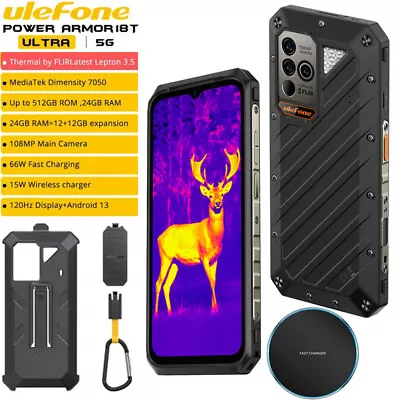 5G Ulefone Armor 18T Ultra Rugged Phone Android Thermal Adventure Mobile 512GB • $1066.66