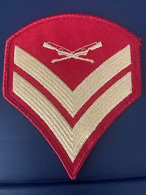 USMC Corporal Rank Gold Scarlet Patch Insignia Uniform Militia • $5