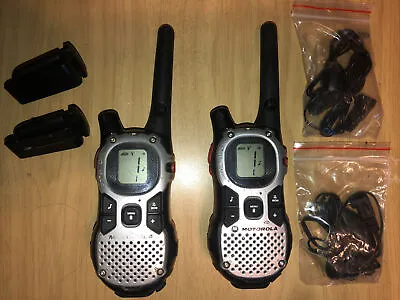 Motorola MJ270R 22-Channel Two-Way Radio 27 Mile W/ Ear Pieces And Clips • $29.95