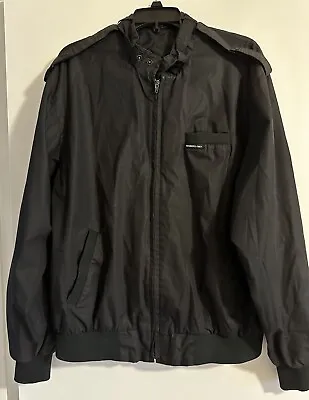 Members Only Black Full-Zip Lined Bomber Jacket Long Sleeve Adult Size L Long • $30