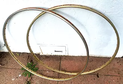 Vintage Gold MAVIC OR7 Rims (set Of 2) 700c 36H Tubular Sew Up Italia Road Bike • $89.99