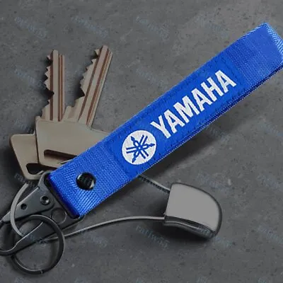 For YAMAHA Lanyard Nylon JDM Blue Backpack Key Ring Hook Strap Metal Keychain X2 • $15.88
