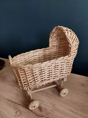 Vintage Pram Miniature Antique Doll Wicker • $55.53