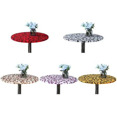 $9.13 • Buy Fitted Stretch Tablecloth Round Edged Table Cover Wedding Party Home Decor
