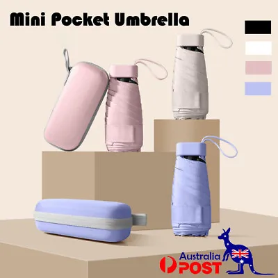 $18.99 • Buy Mini Pocket Compact Umbrella Sun Anti UV 6-Folding Rain Windproof Travel Outdoor
