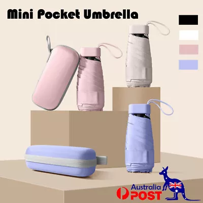 $18.99 • Buy Mini Pocket Compact Umbrella Sun Anti UV 6-Folding Rain Windproof Travel Outdoor