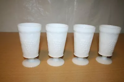 4 Big Top Milk Glass 9 Oz Iced Tea Glasses Footed Tumblers #1 - I3 • $13