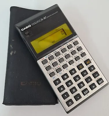Casio College FX-80 Scientific Calculator Vintage Pocket With Carry Case • $41.95