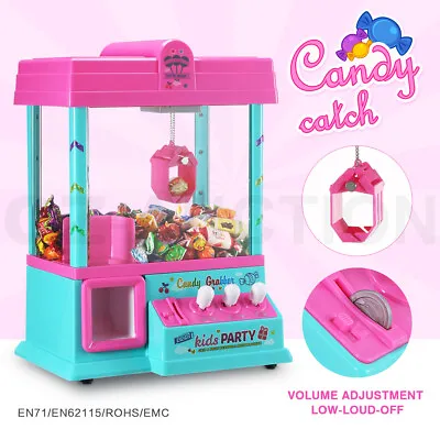 Mini Toy Claw Machine Arcade Game Candy Catch Grabber With LED Lights & Music • $79.95