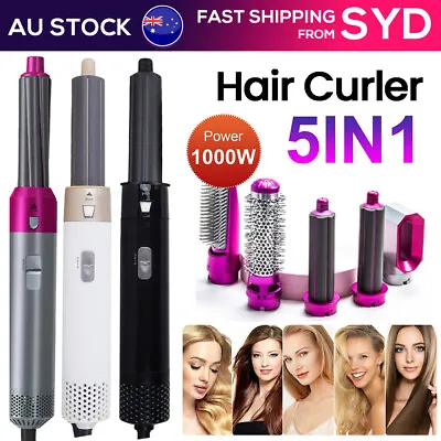 5 In 1 Electric Hair Dryer Hair Styler Straighteners Blow Brush Comb Curl Dryer • $29.49