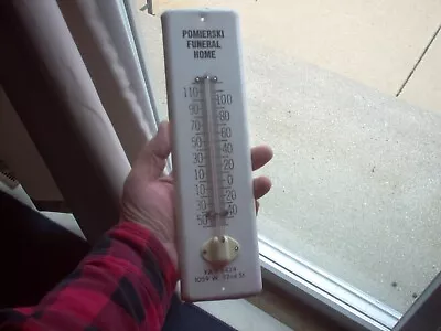 VINTAGE POMIERSKI FUNERAL HOME  1059 W 32ND ST CHICAGO Advertising Thermometer • $20