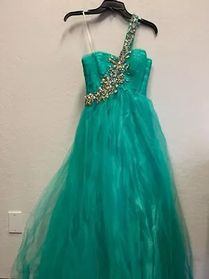 MASQUERADE Women's Blue Formal Dress SIZE 1/2 • $12