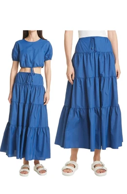 $130.50 • Buy Staud Lucca Recycled Nylon Dawstring Maxi Skirt Size XL NWT P1609