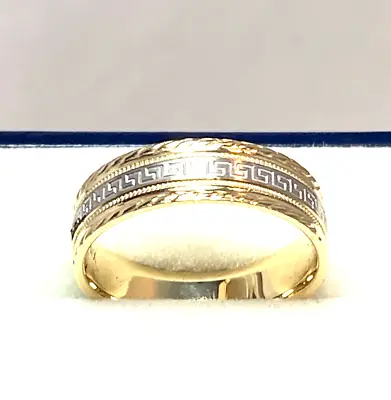 Superb Genuine Real 10K Yellow White Gold Men Women Ring Rings Versace Style (CS • $218.45