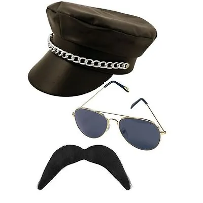  YMCA Gay Village People Biker Three Piece Set- Hat Moustache And Glasses. • £9.99