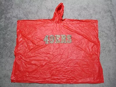 Vintage 49ers Red Hooded Adult Unisex Rain Poncho (100% Polyvinyl) Cape Jacket • $79.99