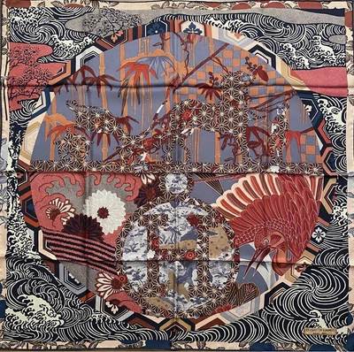 $768 • Buy Hermes Paris Scarf Carre 90 EX LiBRiS EN KiMONOS Material 100% Silk Multicolor