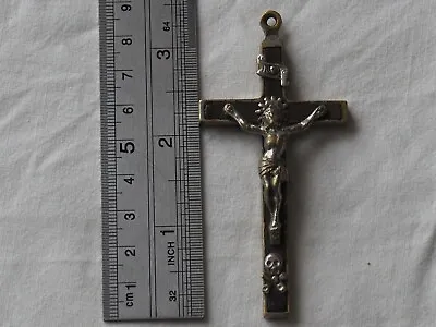 Vintage Pectoral Cross Crucifix Skull & Crossbones  Religious Memento Mori  • $50