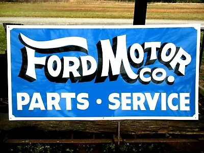 Hand Painted 18x36  FORD MOTOR Co Car Truck Auto Parts Service Dealership Sign • $149