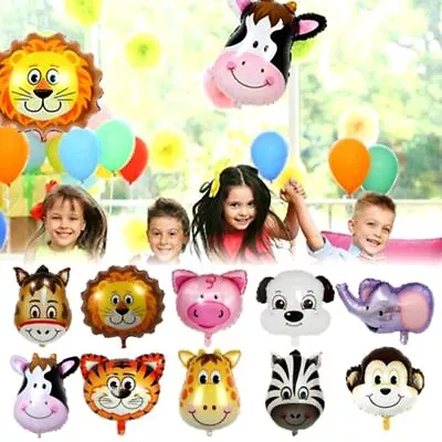 Monkey Giraffe Cow Kids Inflatable Toys Foil Balloon Safari Jungle Animal Head • $6.64