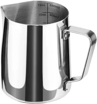 Stainless Steel Milk Frothing Pitcher Cappuccino Pitcher Pouring Jug Espresso Cu • £12.11