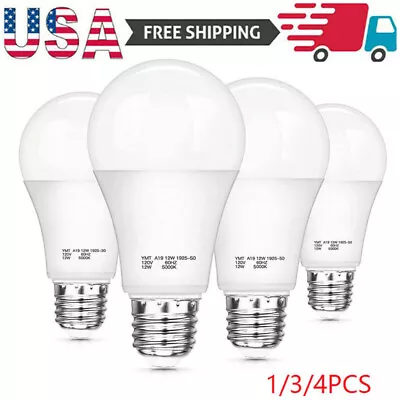 1-4 Pack Dusk To Dawn Light Bulbs A19 LED Sensor Bulbs Automatic On/Off Daylight • $8.53