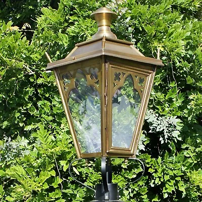 75cm Antique Brass Gothic Style Replacement Lamp Post Top - Ex-Display Lantern • £225